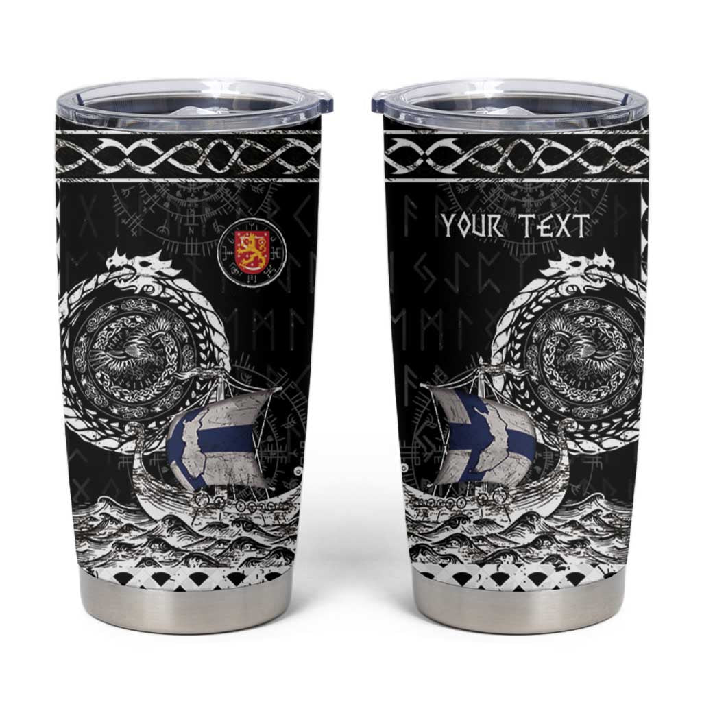 Personalized Viking Finland Tumbler Cup Finnish Viking Ship