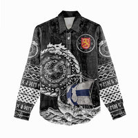 Personalized Viking Finland Women Casual Shirt Finnish Viking Ship