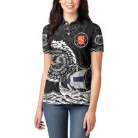 Personalized Viking Finland Women Polo Shirt Finnish Viking Ship