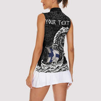 Personalized Viking Finland Women Sleeveless Polo Shirt Finnish Viking Ship