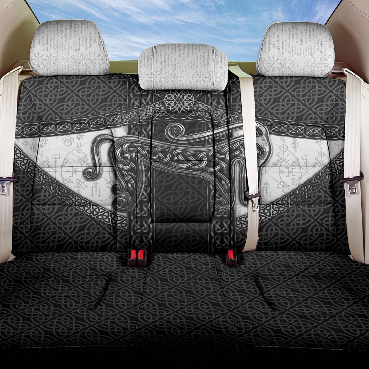 Ancient Scotland Back Car Seat Cover Pictish Beast Celtic Knotwork