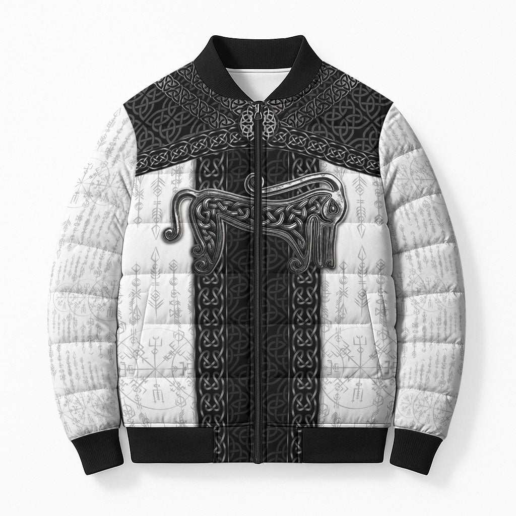 Ancient Scotland Bomber Puffer Jacket Pictish Beast Celtic Knotwork