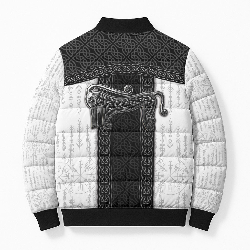 Ancient Scotland Bomber Puffer Jacket Pictish Beast Celtic Knotwork