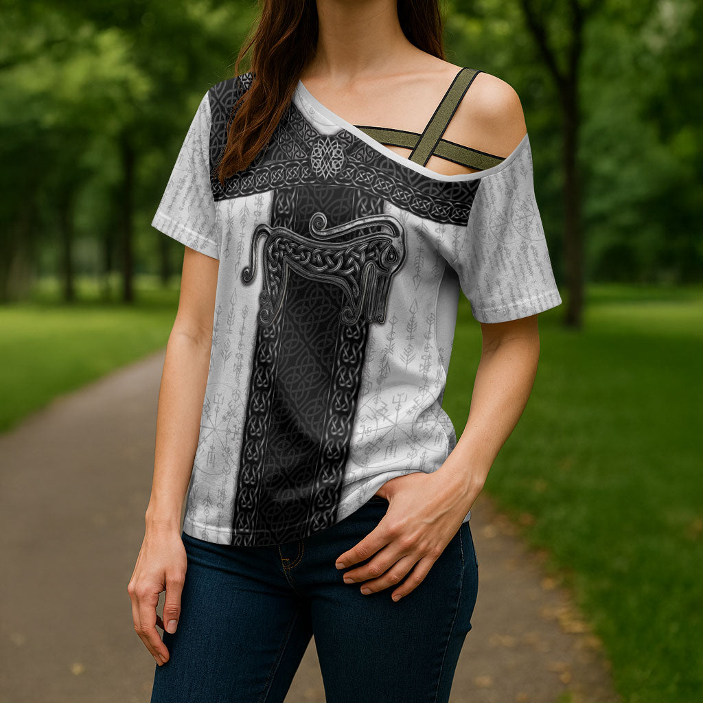 Ancient Scotland Cross Shoulder Shirt Pictish Beast Celtic Knotwork