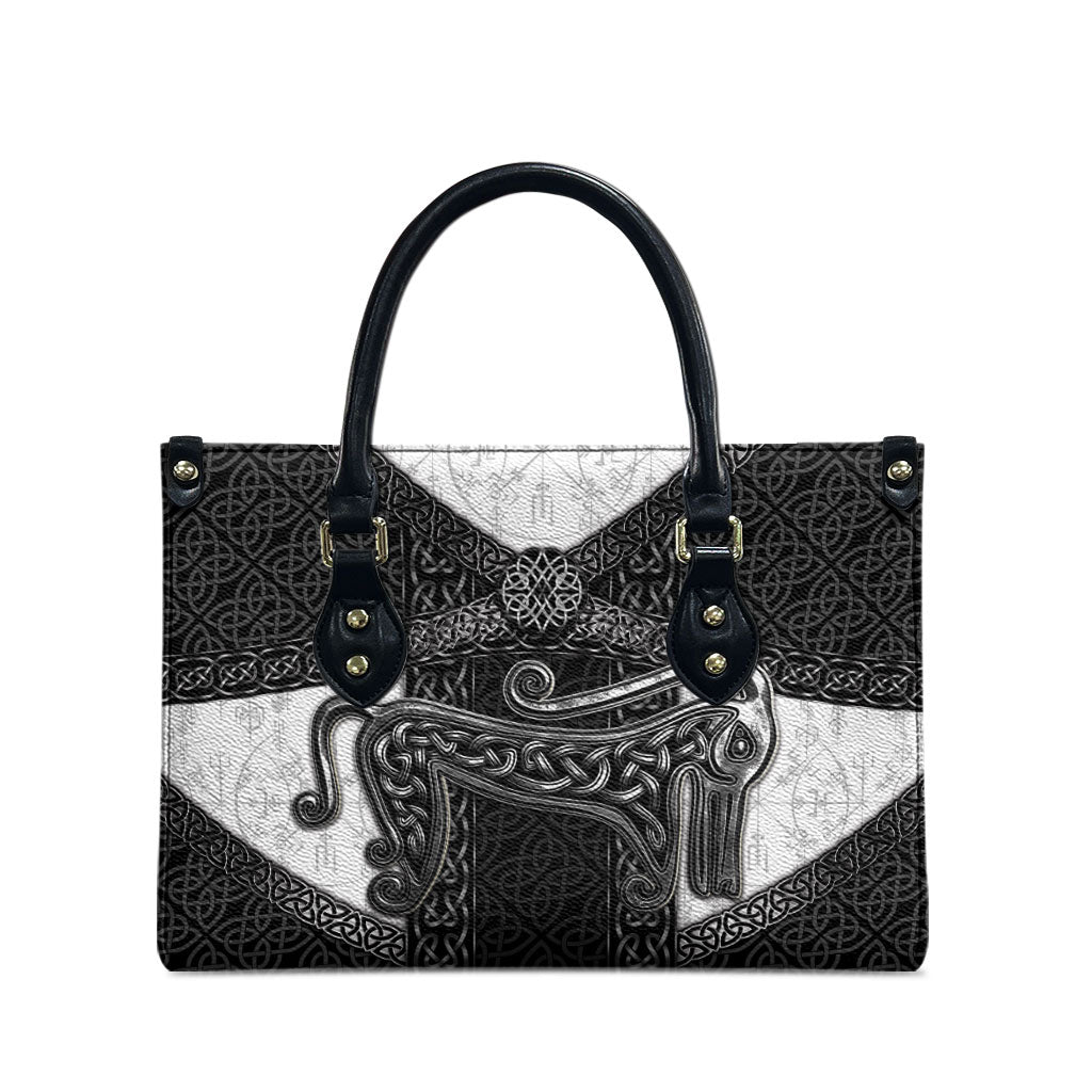 Ancient Scotland Leather Bag Pictish Beast Celtic Knotwork