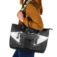 Ancient Scotland Leather Tote Bag Pictish Beast Celtic Knotwork