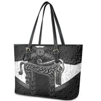 Ancient Scotland Leather Tote Bag Pictish Beast Celtic Knotwork