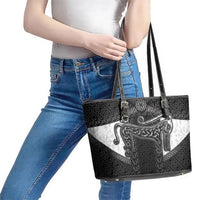 Ancient Scotland Leather Tote Bag Pictish Beast Celtic Knotwork