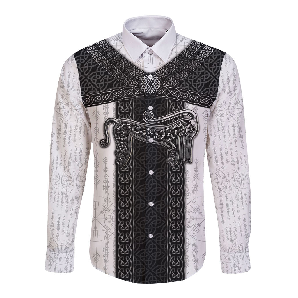 Ancient Scotland Long Sleeve Button Shirt Pictish Beast Celtic Knotwork