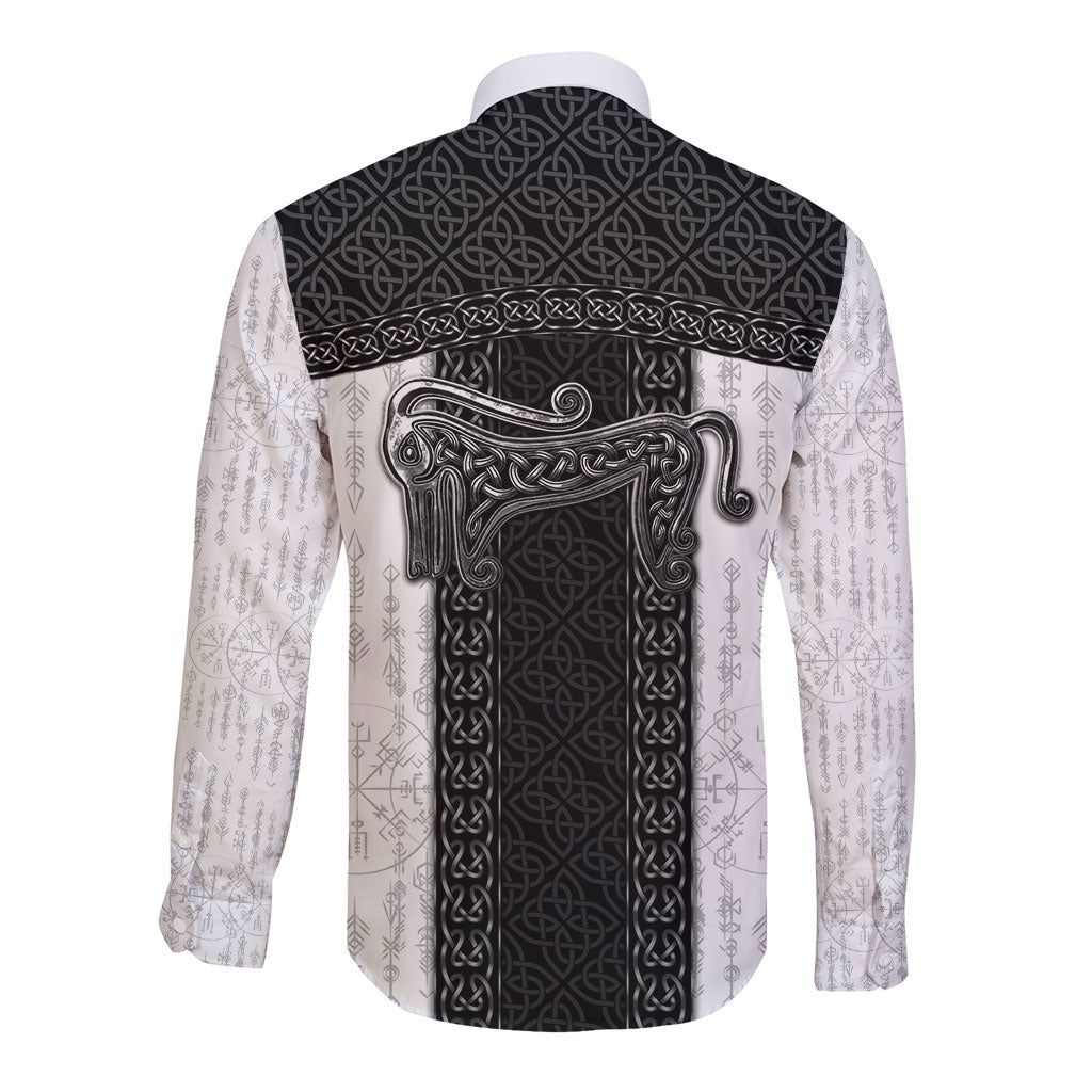 Ancient Scotland Long Sleeve Button Shirt Pictish Beast Celtic Knotwork