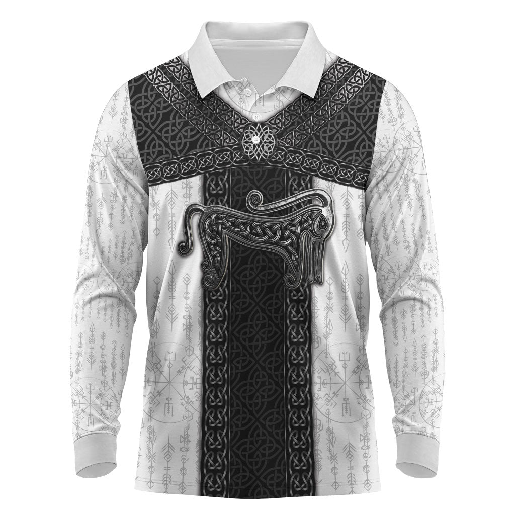 Ancient Scotland Long Sleeve Polo Shirt Pictish Beast Celtic Knotwork