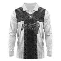 Ancient Scotland Long Sleeve Polo Shirt Pictish Beast Celtic Knotwork