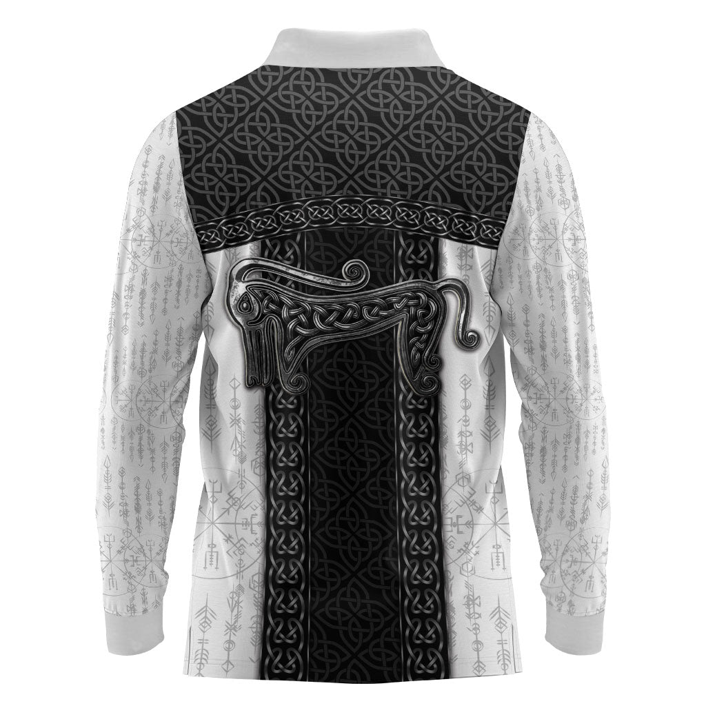 Ancient Scotland Long Sleeve Polo Shirt Pictish Beast Celtic Knotwork