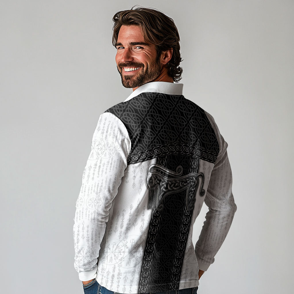 Ancient Scotland Long Sleeve Polo Shirt Pictish Beast Celtic Knotwork