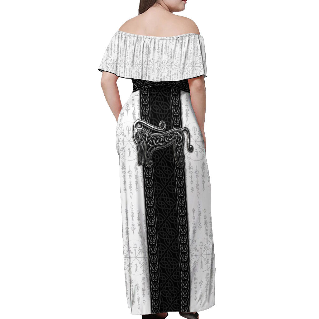 Ancient Scotland Off Shoulder Maxi Dress Pictish Beast Celtic Knotwork