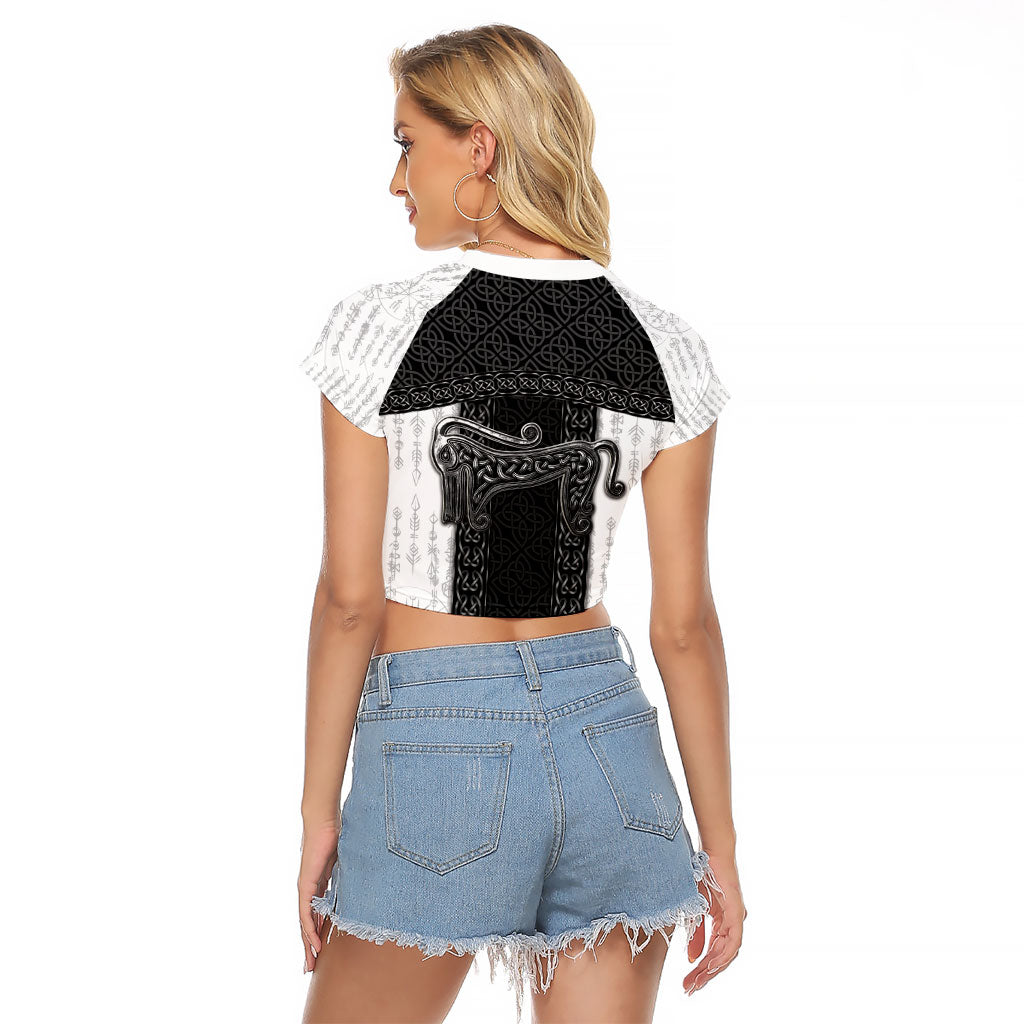 Ancient Scotland Raglan Cropped T Shirt Pictish Beast Celtic Knotwork