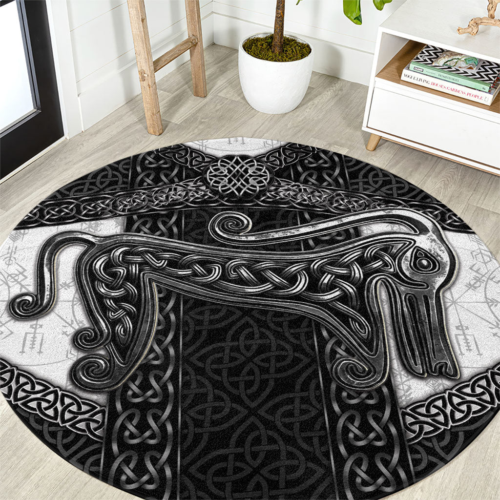 Ancient Scotland Round Carpet Pictish Beast Celtic Knotwork