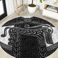 Ancient Scotland Round Carpet Pictish Beast Celtic Knotwork