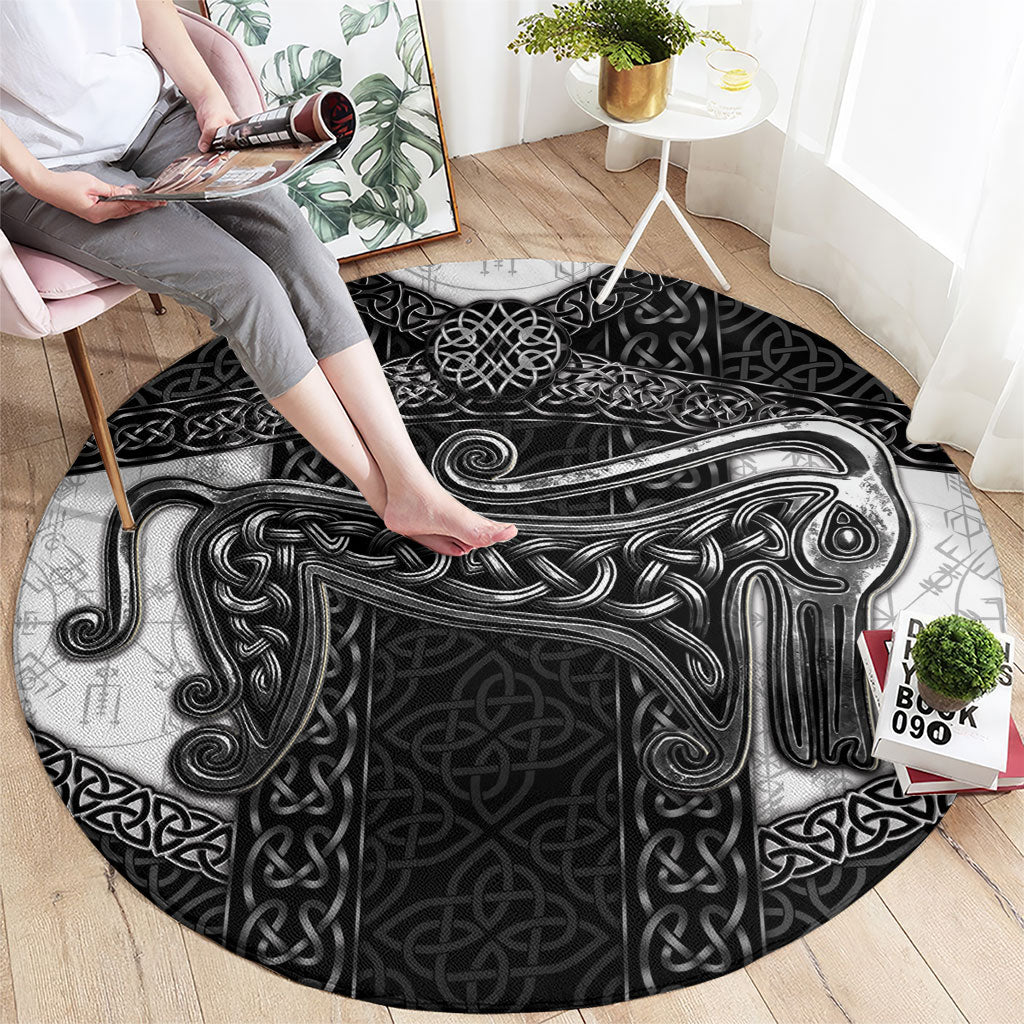 Ancient Scotland Round Carpet Pictish Beast Celtic Knotwork