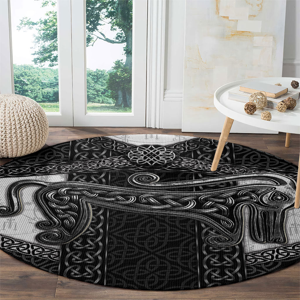 Ancient Scotland Round Carpet Pictish Beast Celtic Knotwork