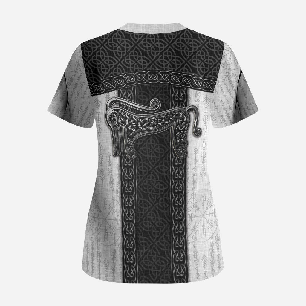 Ancient Scotland Scrub Top Pictish Beast Celtic Knotwork