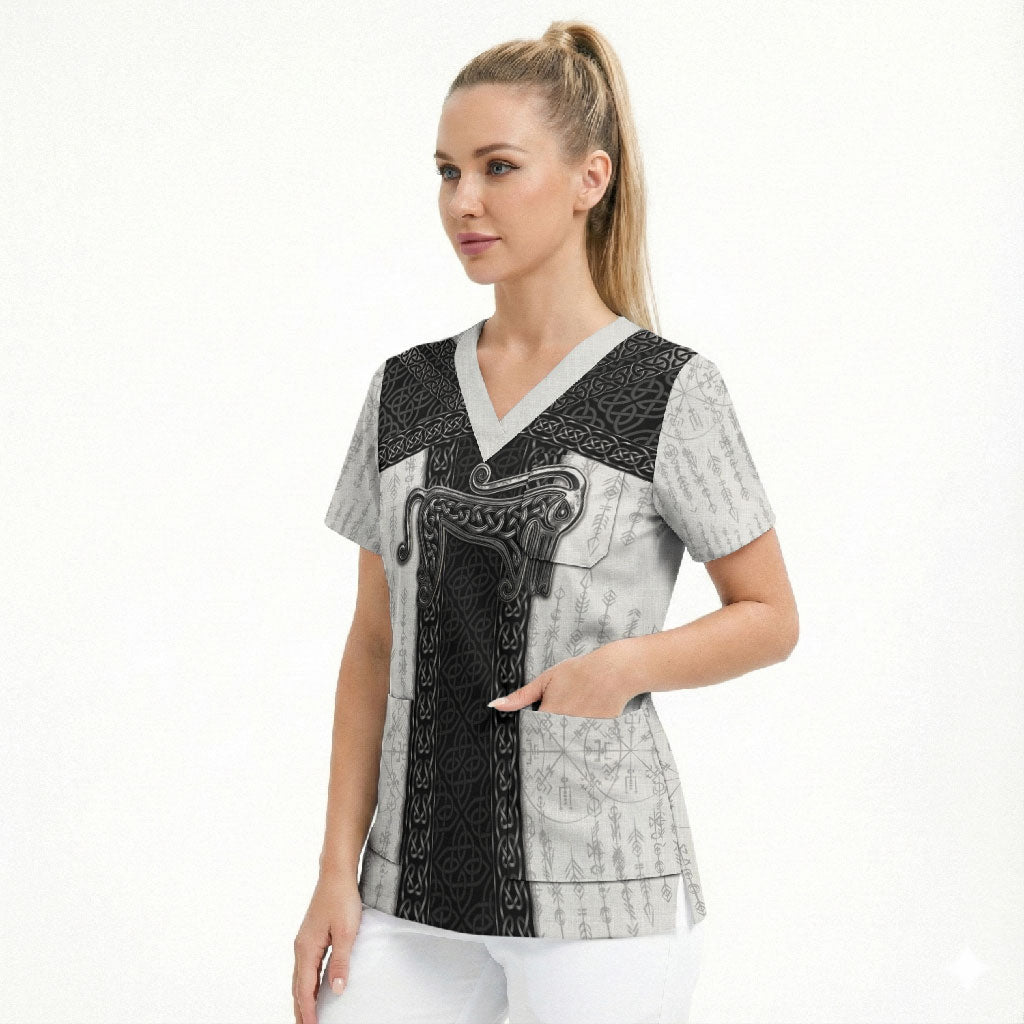 Ancient Scotland Scrub Top Pictish Beast Celtic Knotwork
