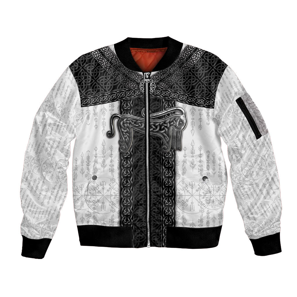 Ancient Scotland Sleeve Zip Bomber Jacket Pictish Beast Celtic Knotwork