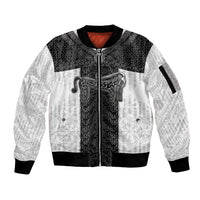 Ancient Scotland Sleeve Zip Bomber Jacket Pictish Beast Celtic Knotwork