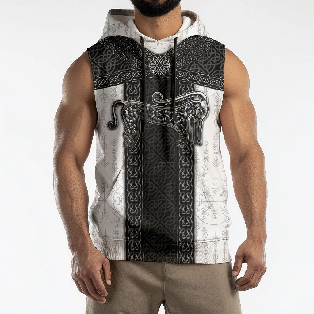 Ancient Scotland Sleeveless Hoodie Pictish Beast Celtic Knotwork