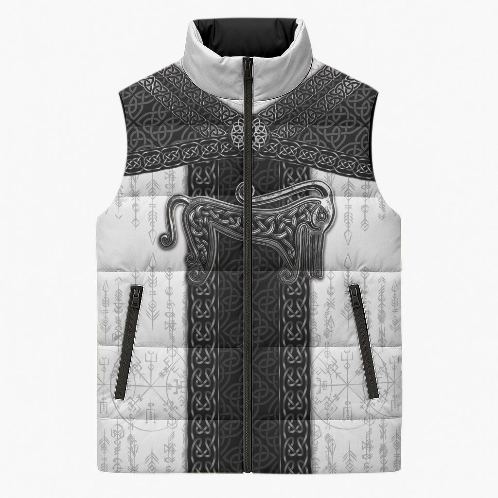 Ancient Scotland Sleeveless Puffer Jacket Pictish Beast Celtic Knotwork