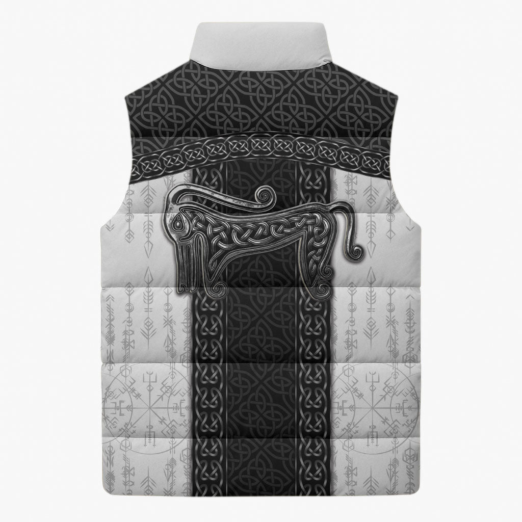Ancient Scotland Sleeveless Puffer Jacket Pictish Beast Celtic Knotwork
