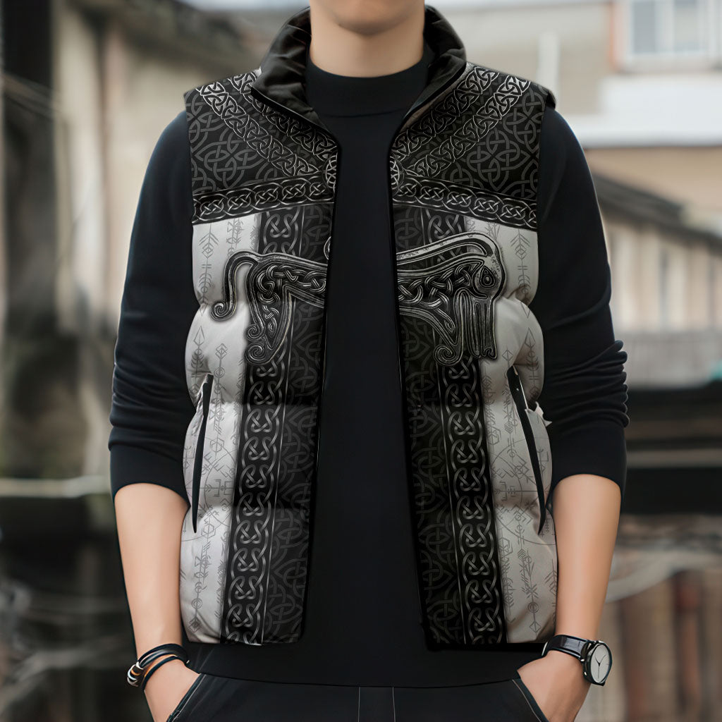 Ancient Scotland Sleeveless Puffer Jacket Pictish Beast Celtic Knotwork