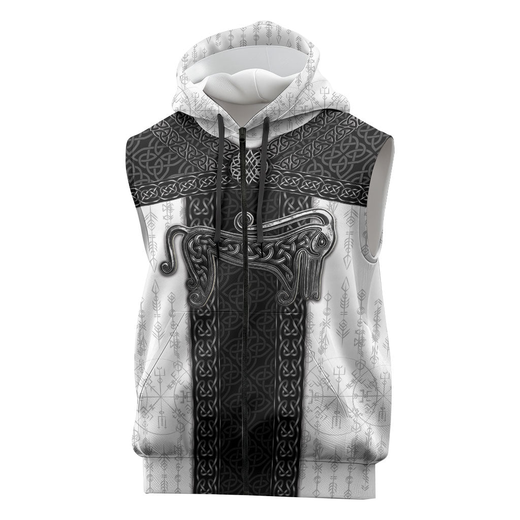 Ancient Scotland Sleeveless Zip Hoodie Pictish Beast Celtic Knotwork