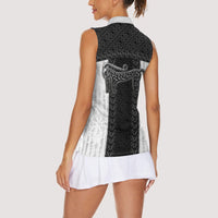 Ancient Scotland Women Sleeveless Polo Shirt Pictish Beast Celtic Knotwork