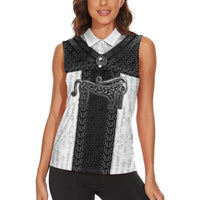 Ancient Scotland Women Sleeveless Polo Shirt Pictish Beast Celtic Knotwork
