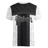 Ancient Scotland Women V-Neck T-Shirt Pictish Beast Celtic Knotwork