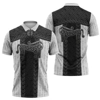 Ancient Scotland Zipper Polo Shirt Pictish Beast Celtic Knotwork
