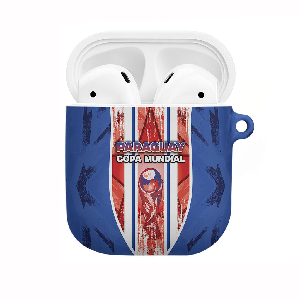 Paraguay Football AirPods Case Trophy Grunge Stripes