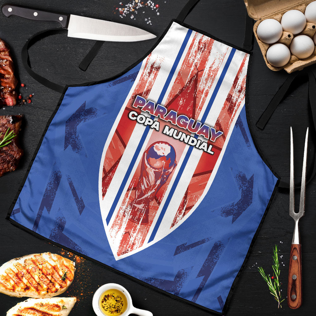 Paraguay Football Apron Trophy Grunge Stripes
