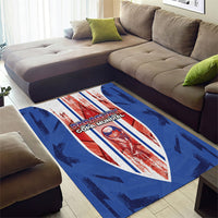 Paraguay Football Area Rug Trophy Grunge Stripes