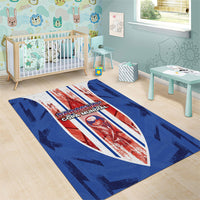 Paraguay Football Area Rug Trophy Grunge Stripes