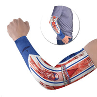 Custom Paraguay Football Arm Sleeves Trophy Grunge Stripes