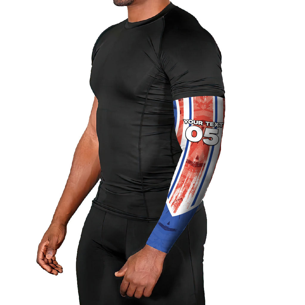 Custom Paraguay Football Arm Sleeves Trophy Grunge Stripes