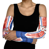 Custom Paraguay Football Arm Sleeves Trophy Grunge Stripes