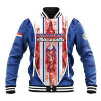 Custom Paraguay Football Baseball Jacket Trophy Grunge Stripes