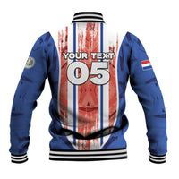 Custom Paraguay Football Baseball Jacket Trophy Grunge Stripes