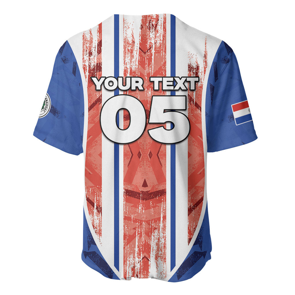 Custom Paraguay Football Baseball Jersey Trophy Grunge Stripes