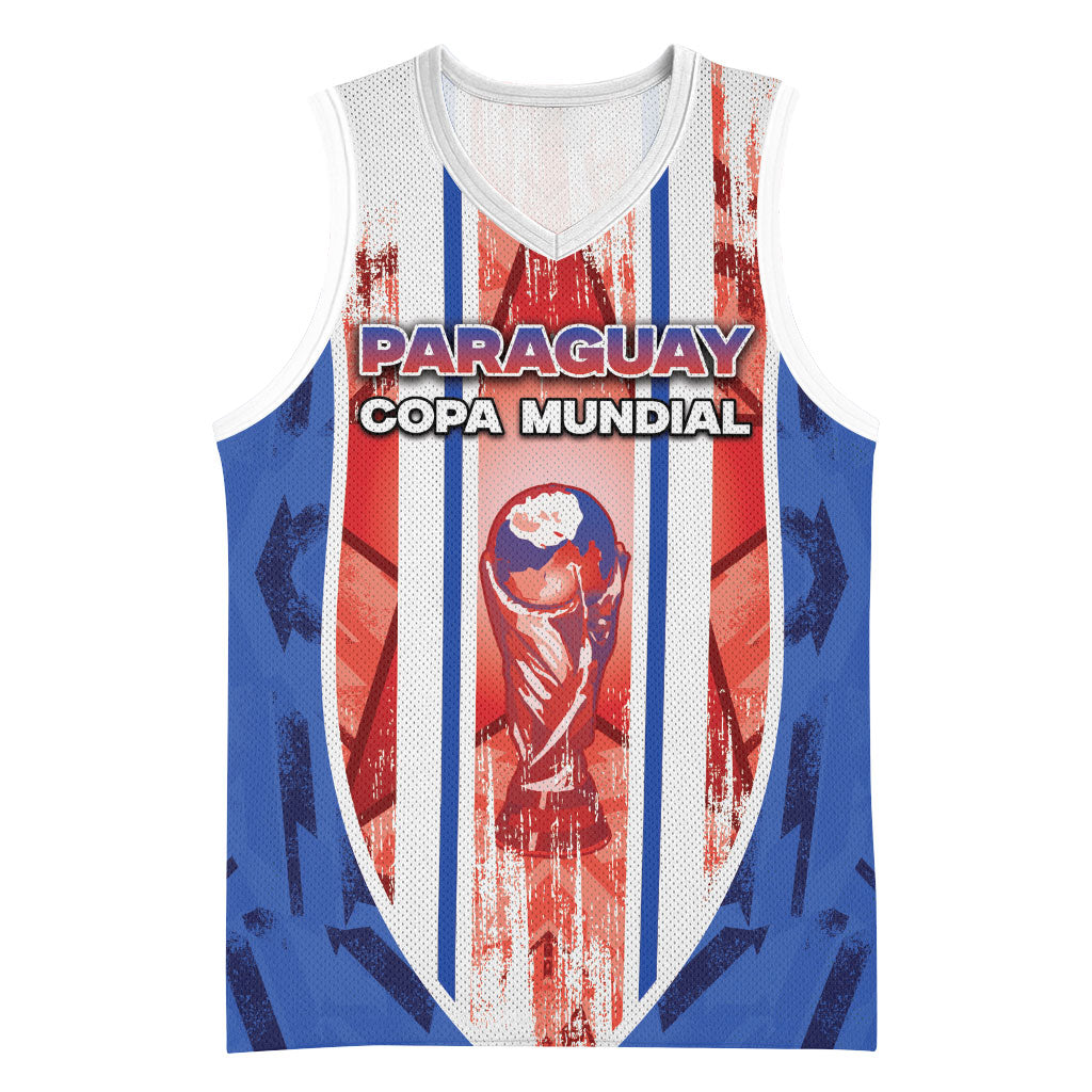 Custom Paraguay Football Basketball Jersey Trophy Grunge Stripes