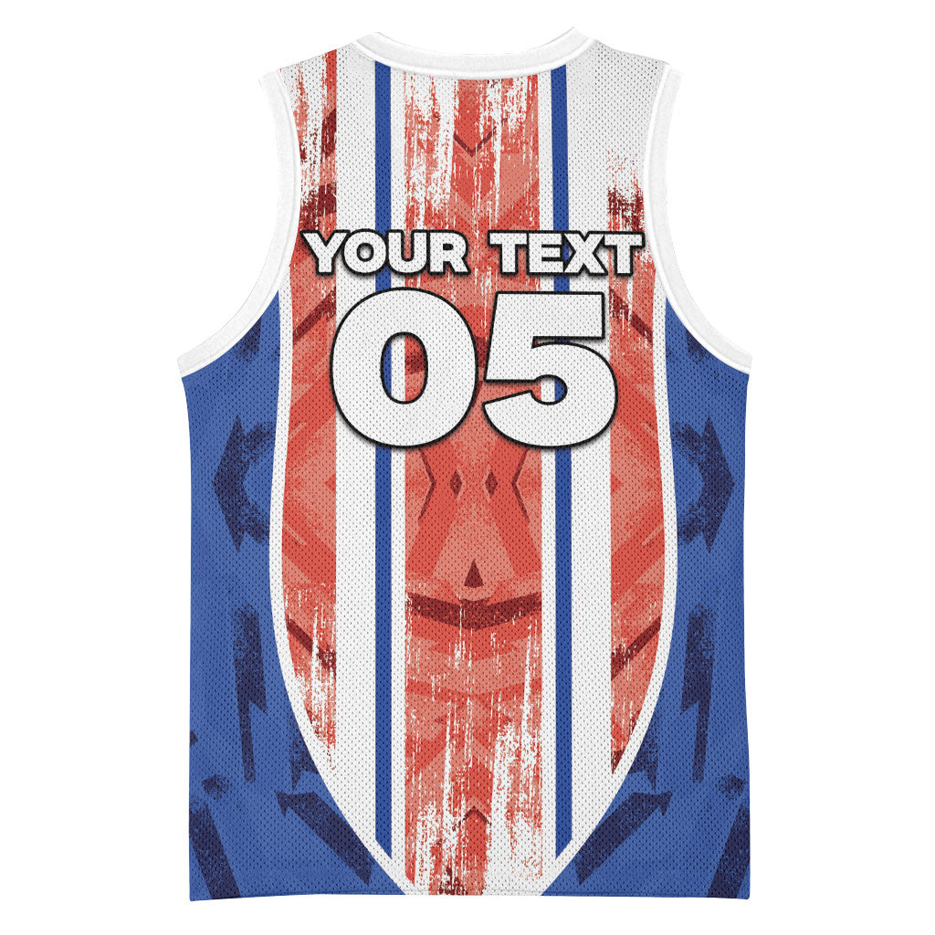 Custom Paraguay Football Basketball Jersey Trophy Grunge Stripes