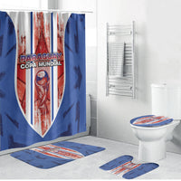 Paraguay Football Bathroom Set Trophy Grunge Stripes